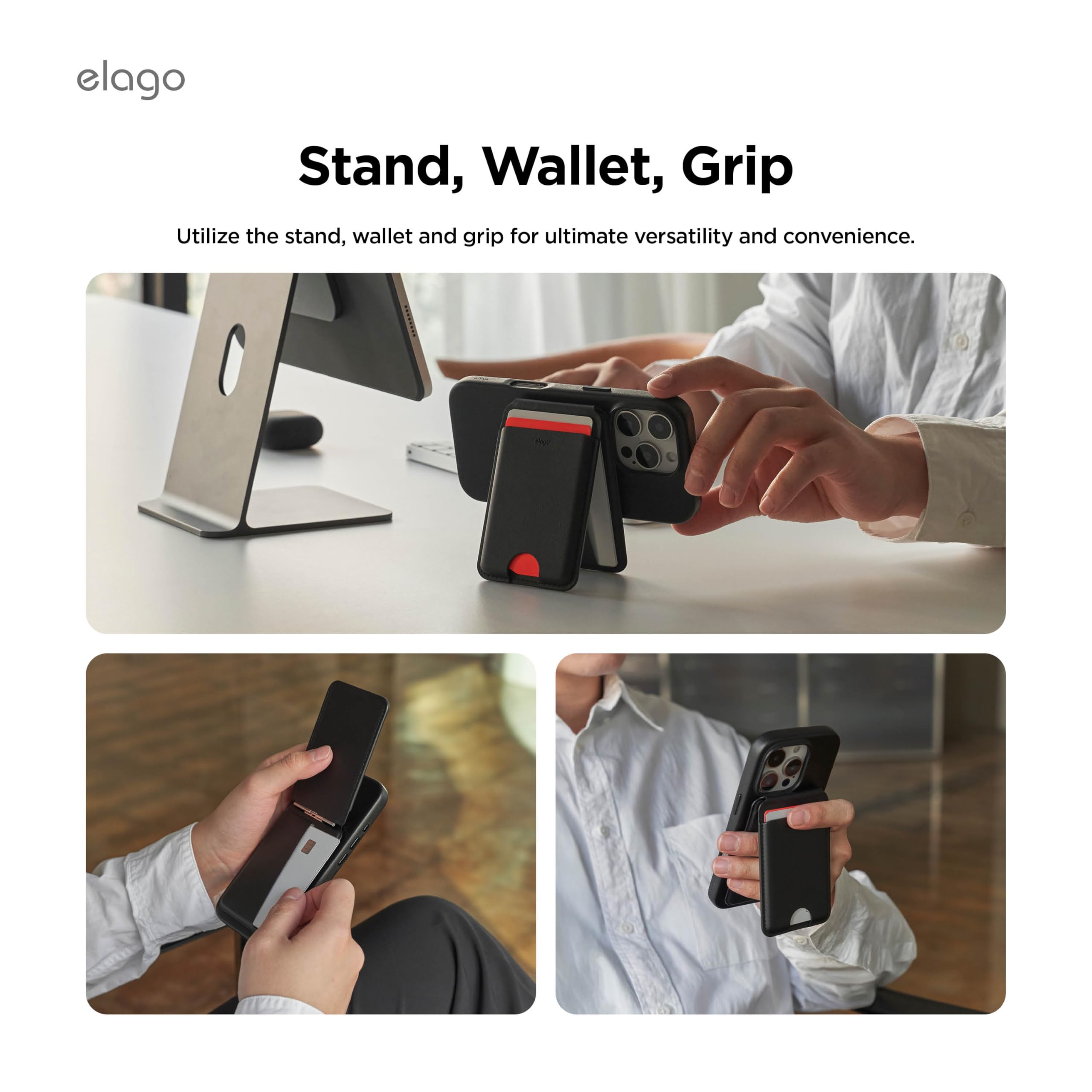 Foto 3 pulgar | Soporte Magnético Elago De Piel Vegana Para Iphone - Venta Internacional.