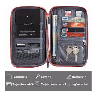 Foto 2 | Cartera Porta Funda Pasaporte Documentos, Rosa