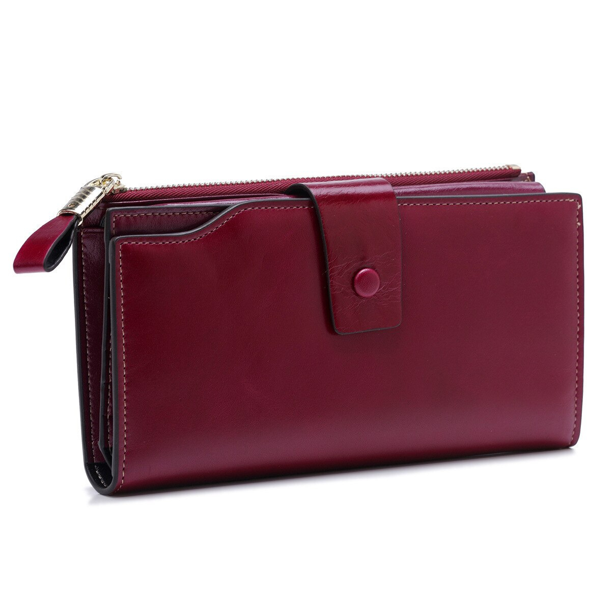 Venta Internacional - Carteras Largas De Mujer De Cuero Genuino Con Cierre De Cremallera