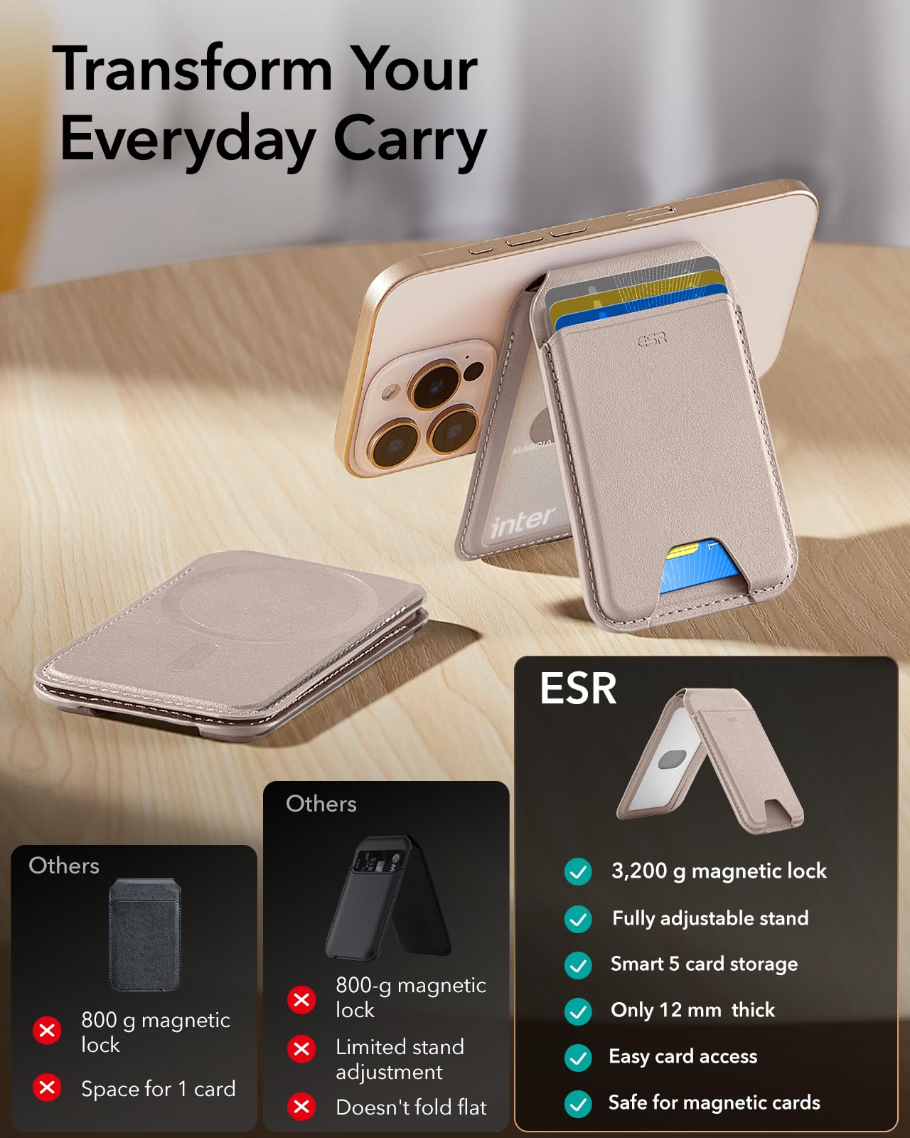 Foto 3 pulgar | Tarjetero Magsafe Wallet Esr Upgrade 5 Para Iphone 12-16 - Venta Internacional.