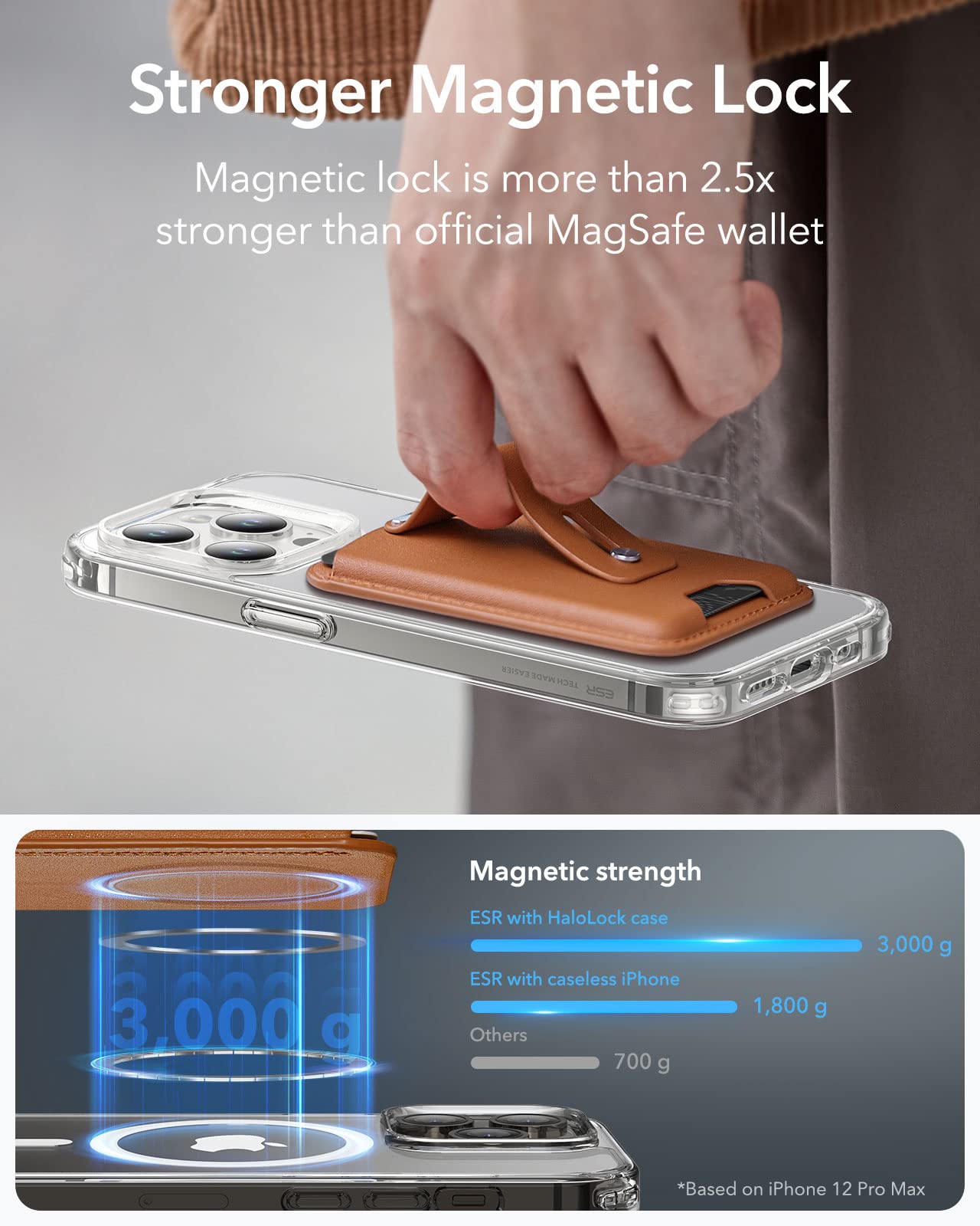 Foto 3 pulgar | Cartera Magnética Esr Compatible Con Magsafe Iphone Brown - Venta Internacional.