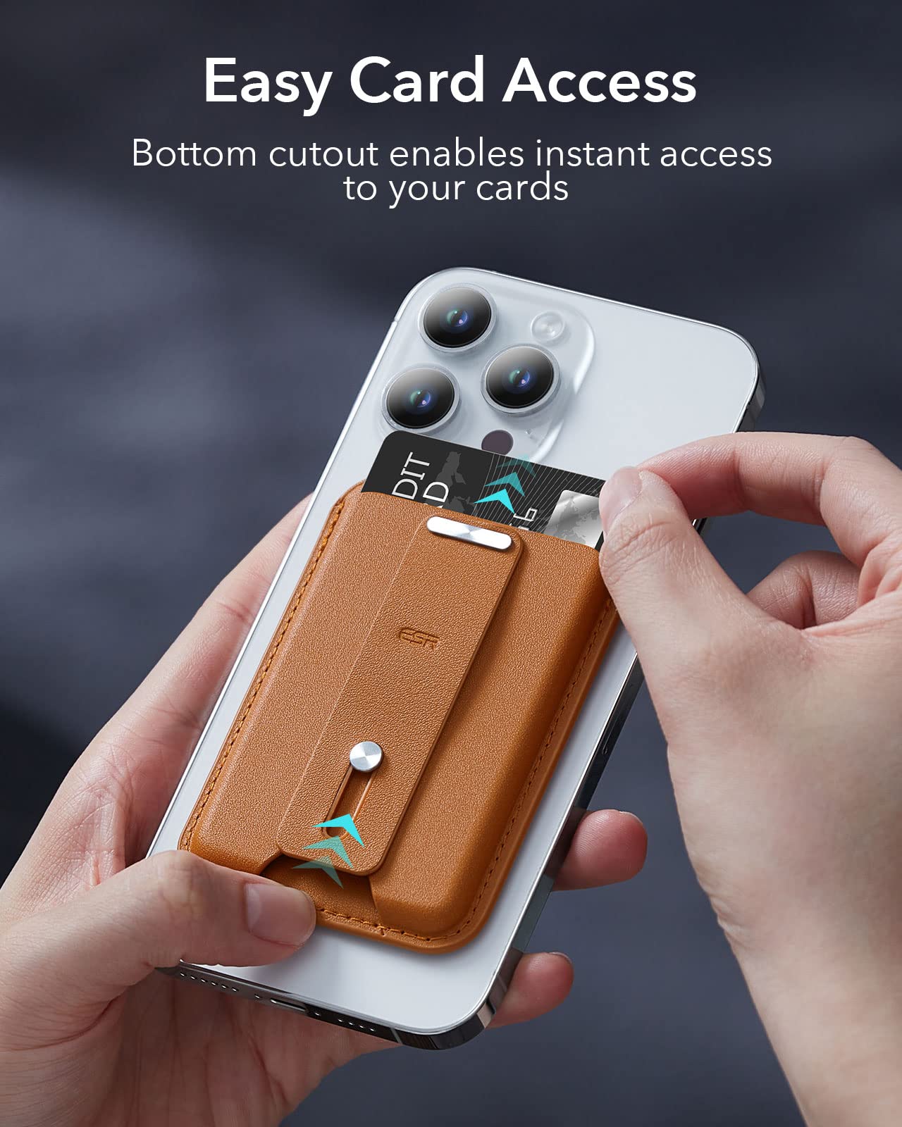 Foto 5 | Cartera Magnética Esr Compatible Con Magsafe Iphone Brown - Venta Internacional.