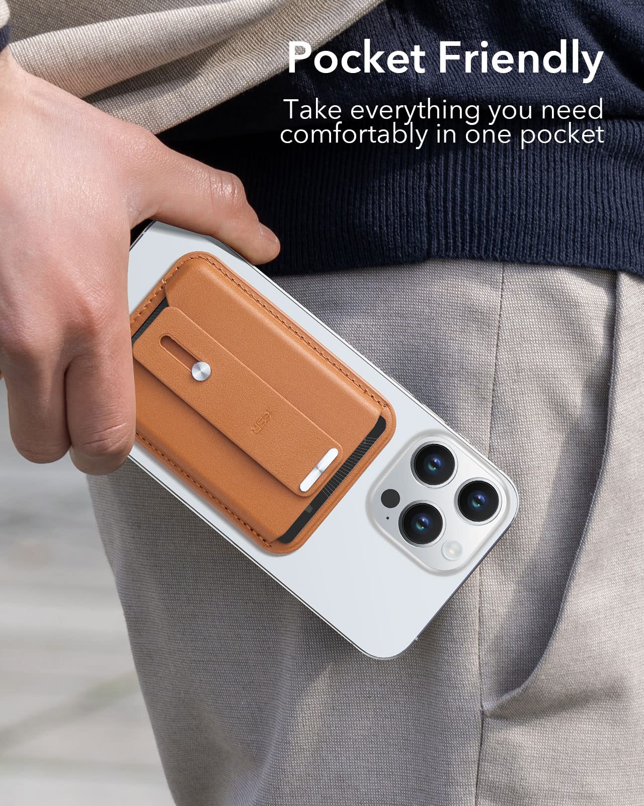 Foto 7 pulgar | Cartera Magnética Esr Compatible Con Magsafe Iphone Brown - Venta Internacional.