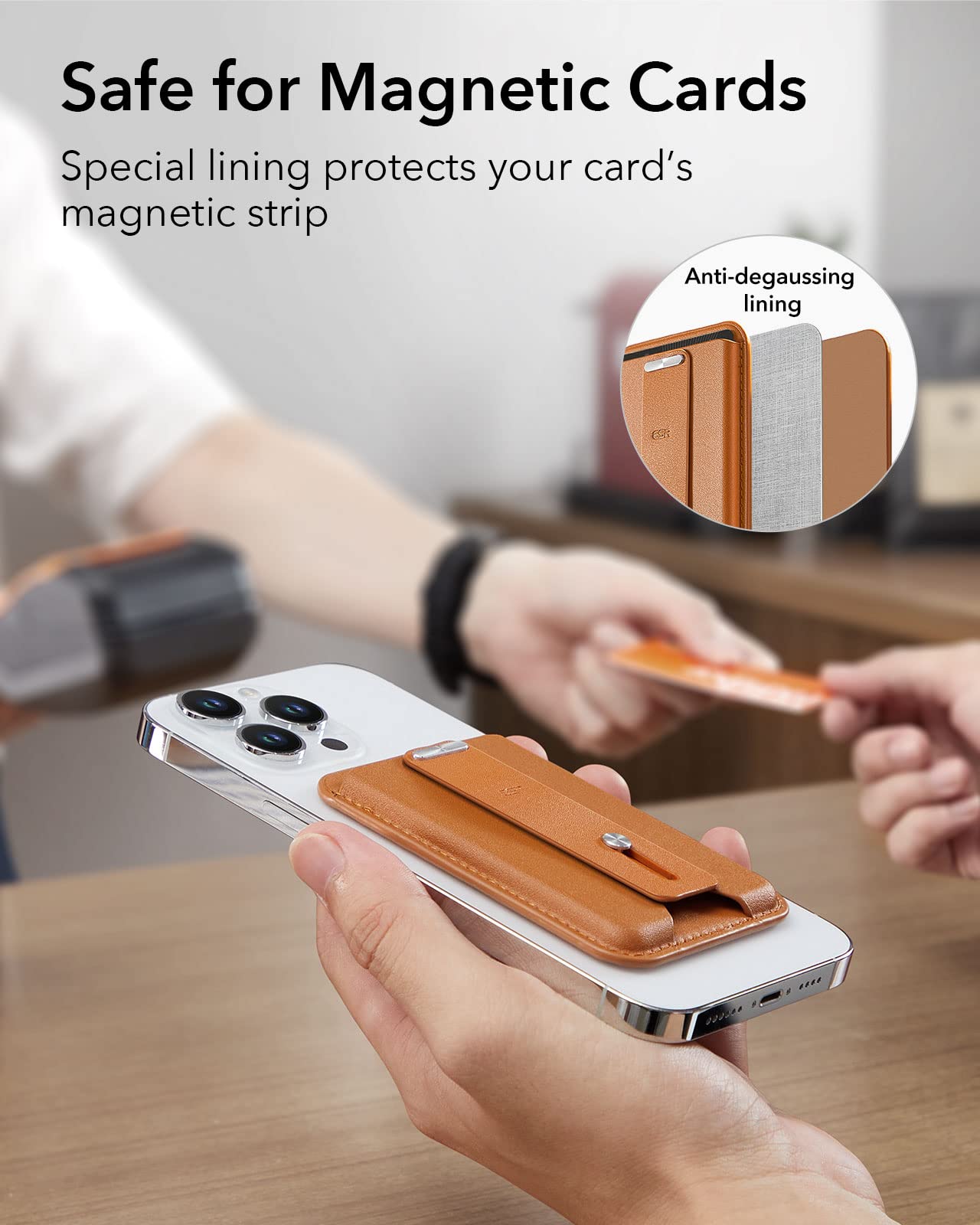 Foto 8 pulgar | Cartera Magnética Esr Compatible Con Magsafe Iphone Brown - Venta Internacional.
