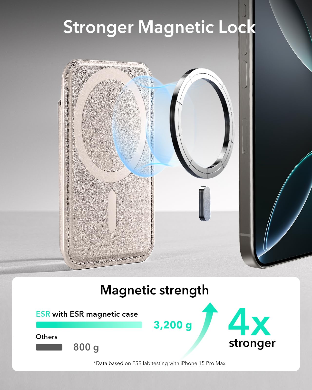 Foto 4 pulgar | Cartera Magnética Esr Para Iphone Magsafe Wallet De Piel Vegana - Venta Internacional.