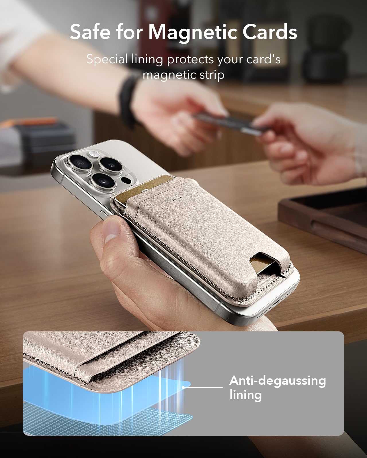 Foto 8 pulgar | Cartera Magnética Esr Para Iphone Magsafe Wallet De Piel Vegana - Venta Internacional.