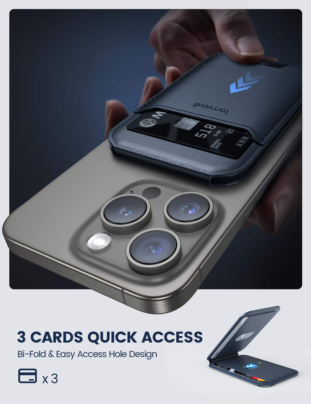 Foto 5 | Soporte Magnético Tipo Cartera Lamicall Mejorado Para Iphone Con Tarjetas - Venta Internacional.