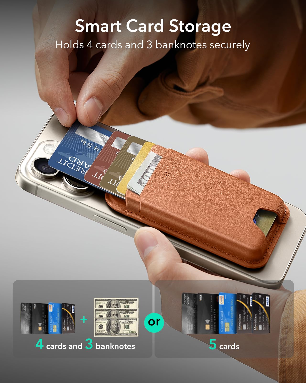 Foto 3 pulgar | Cartera Magnética Esr Para Iphone Magsafe Wallet Con 5 Tarjetas - Venta Internacional.