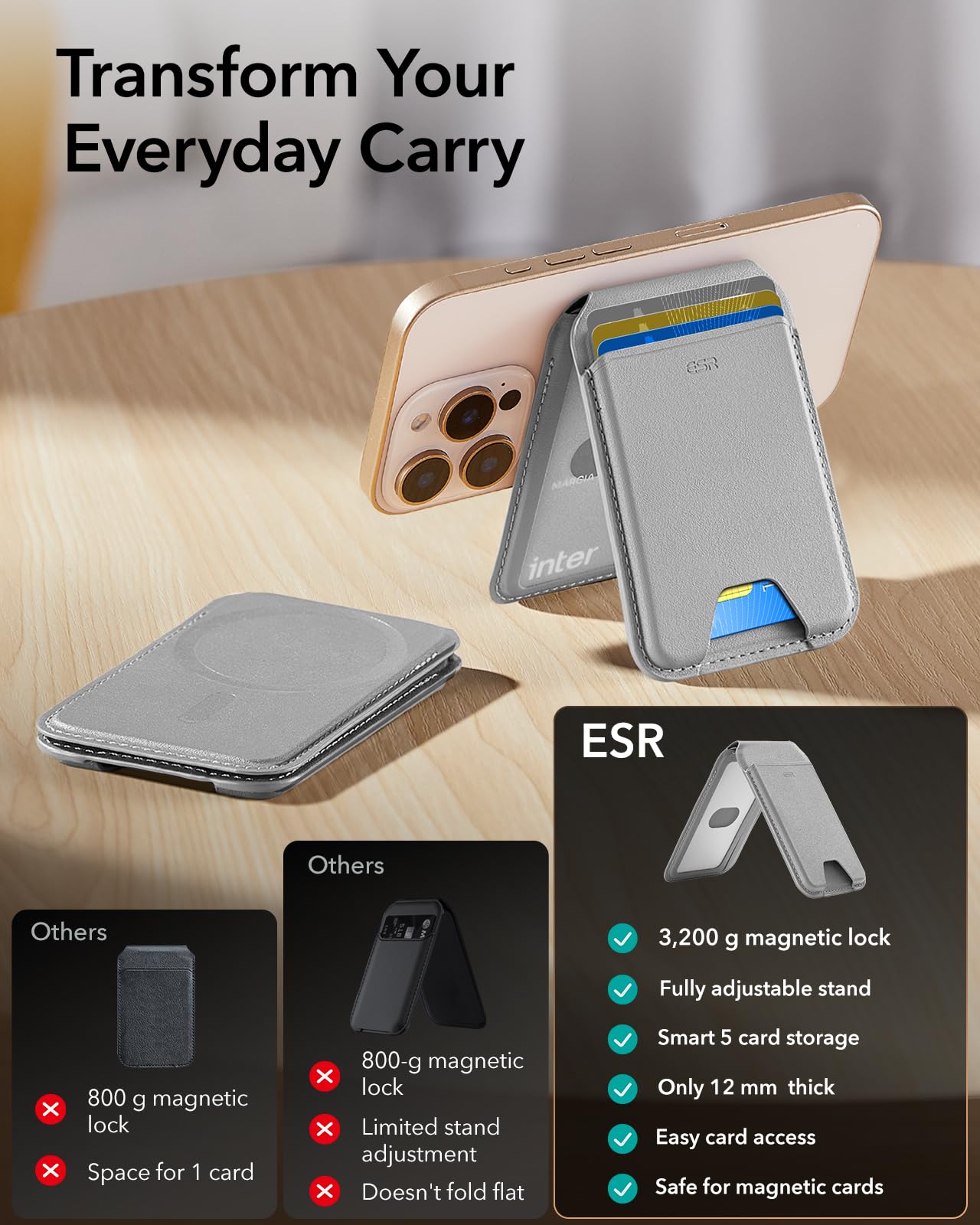 Foto 3 pulgar | Cartera Magnética Magsafe 5 Mejorada Con Esr Para Iphone - Venta Internacional.