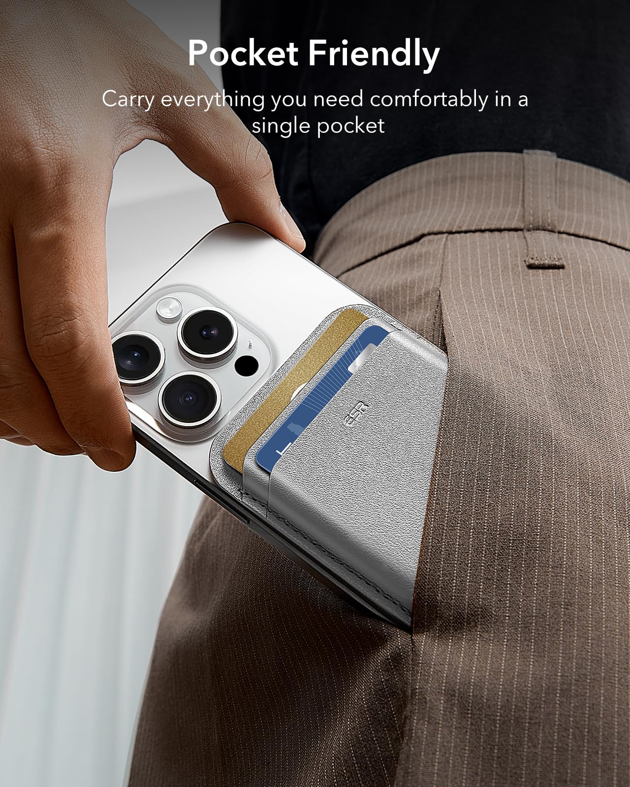 Foto 5 | Cartera Magnética Esr Para Iphone Serie 16/15/14/13/12 Gris - Venta Internacional.