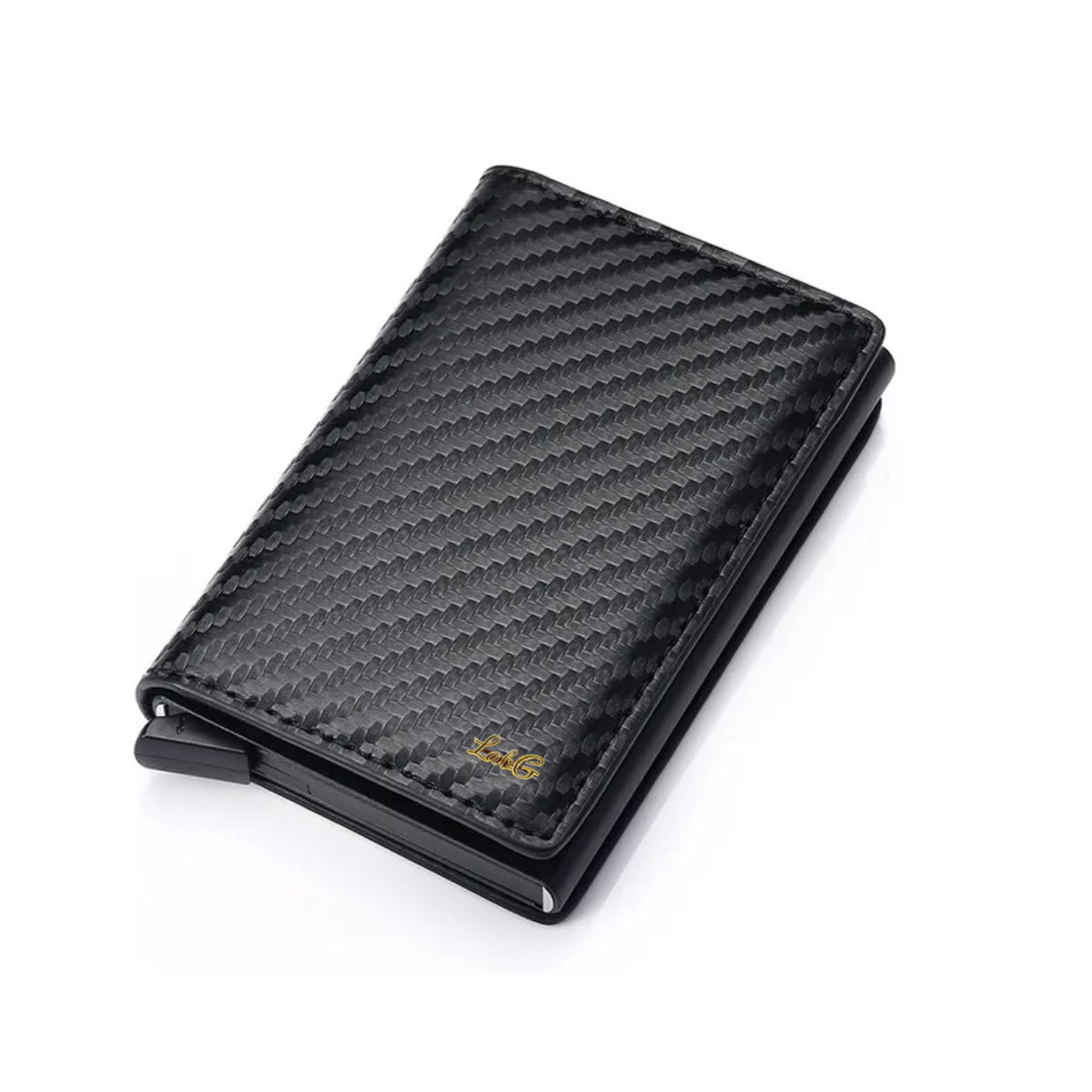 Cartera De Hombre Con Tarjetero Bordado Lab.g Negro