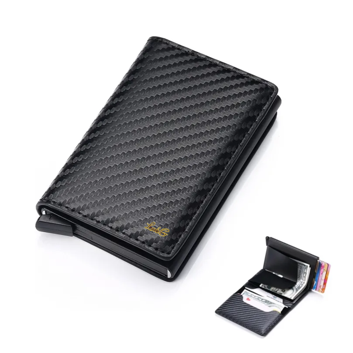 Foto 4 pulgar | Cartera De Hombre Con Tarjetero Bordado Lab.g Negro