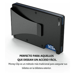 Foto 4 | Cartera Clip Billetera Tarjeterio Antirrobo De Aluminio Lab.g Negro