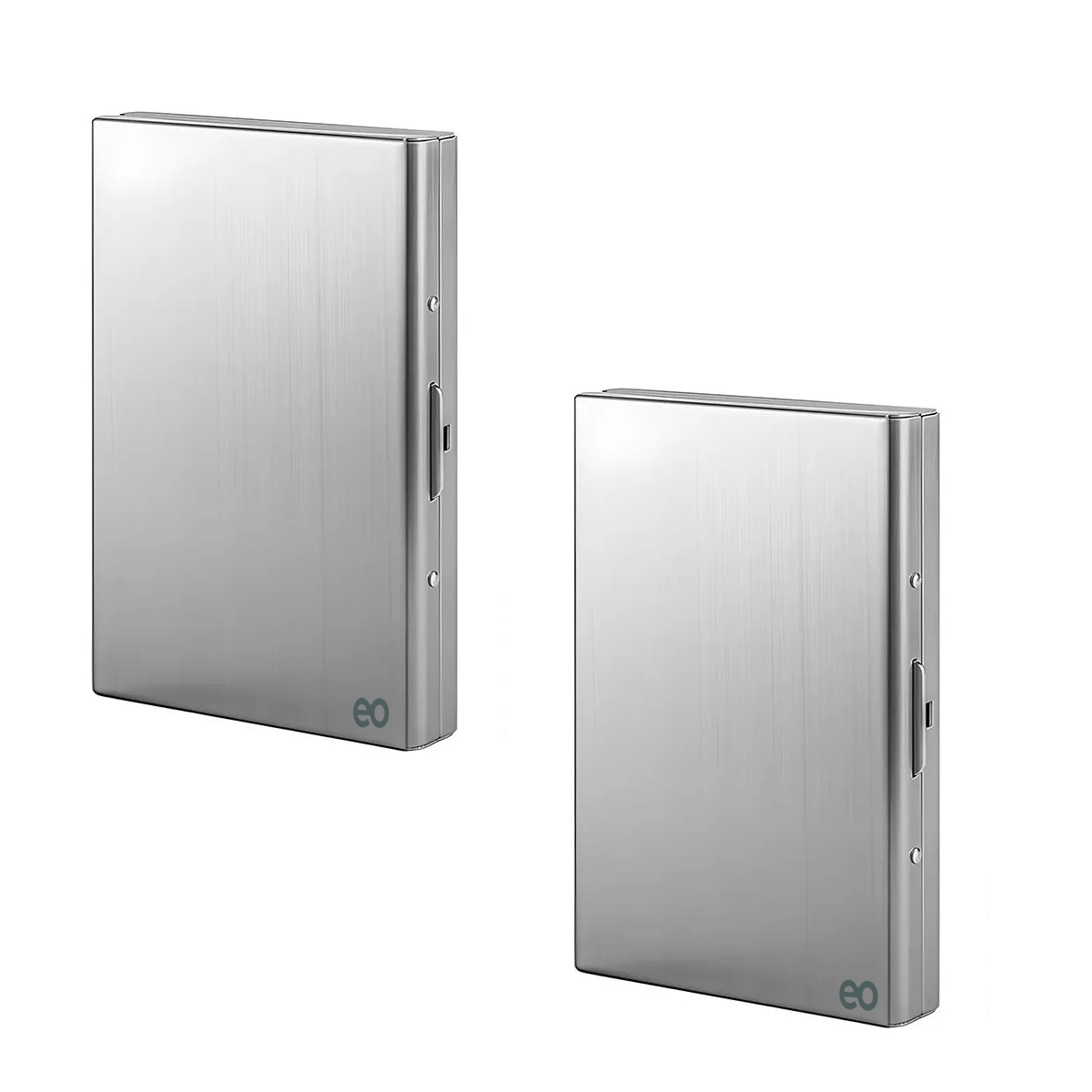 2pz Tarjeteros De Metal Acero Inoxidable Eo Safe Imports Esi-19386 Plata