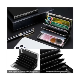 Foto 2 | 2pz Tarjetero Metal Acero Inoxidable Eo Safe Imports Esi-19385 Negro