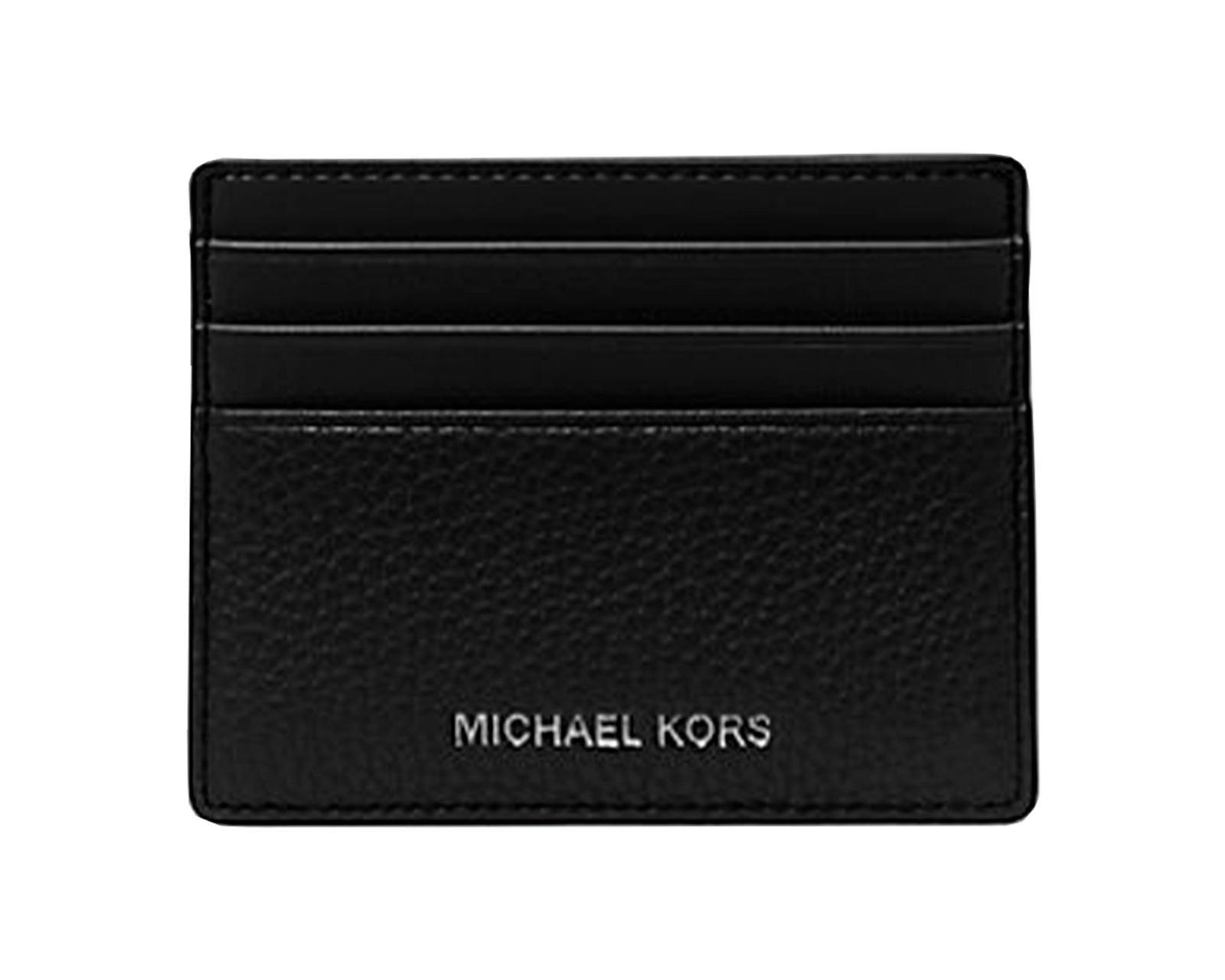 Tarjetero Michael Kors Cooper Pebbled Leather Tall Card Case 36s4lcod2l Color Negro