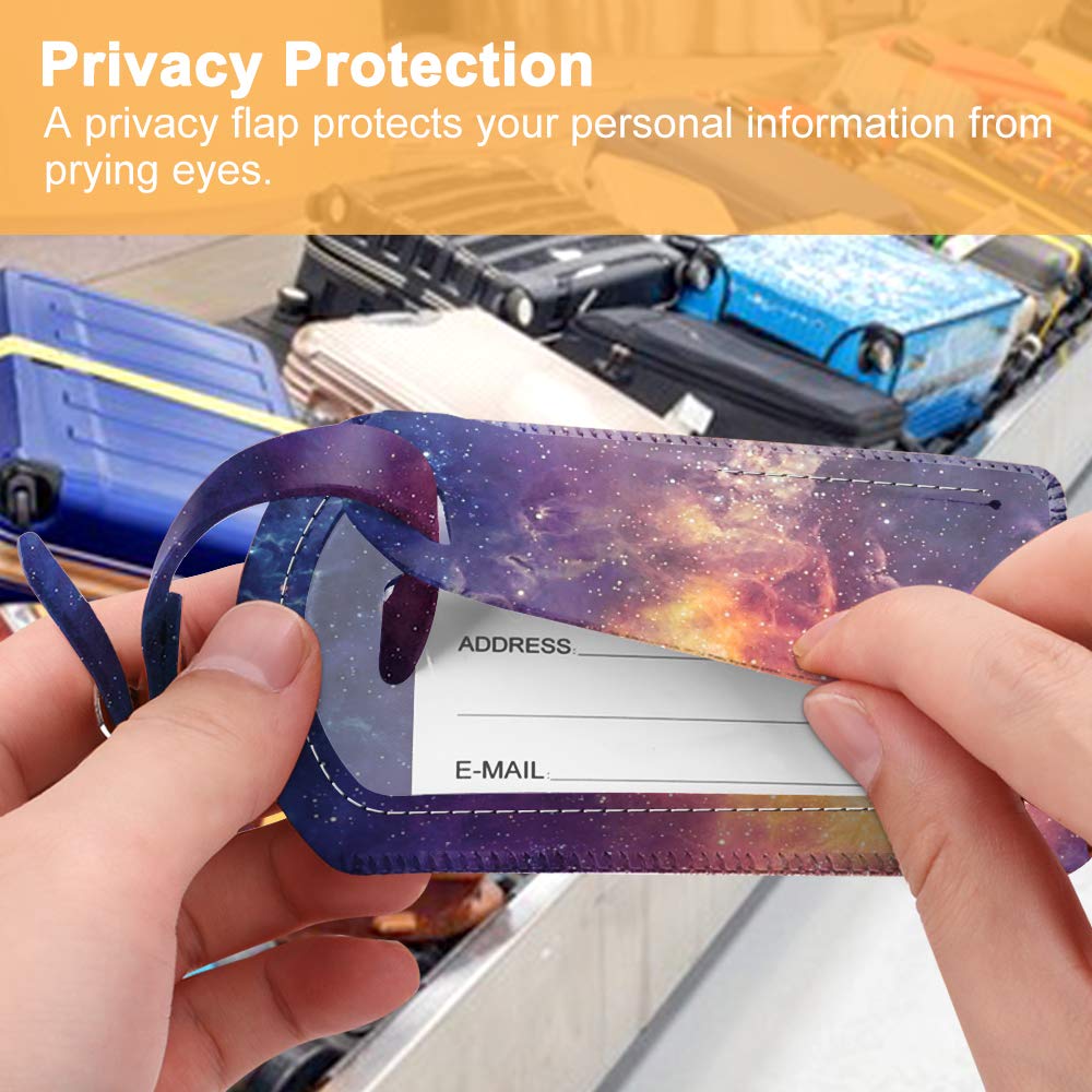 Foto 6 | Etiquetas De Equipaje Fintie Leather Con Nombre E Identificación Con Funda De Privacidad - Venta Internacional.