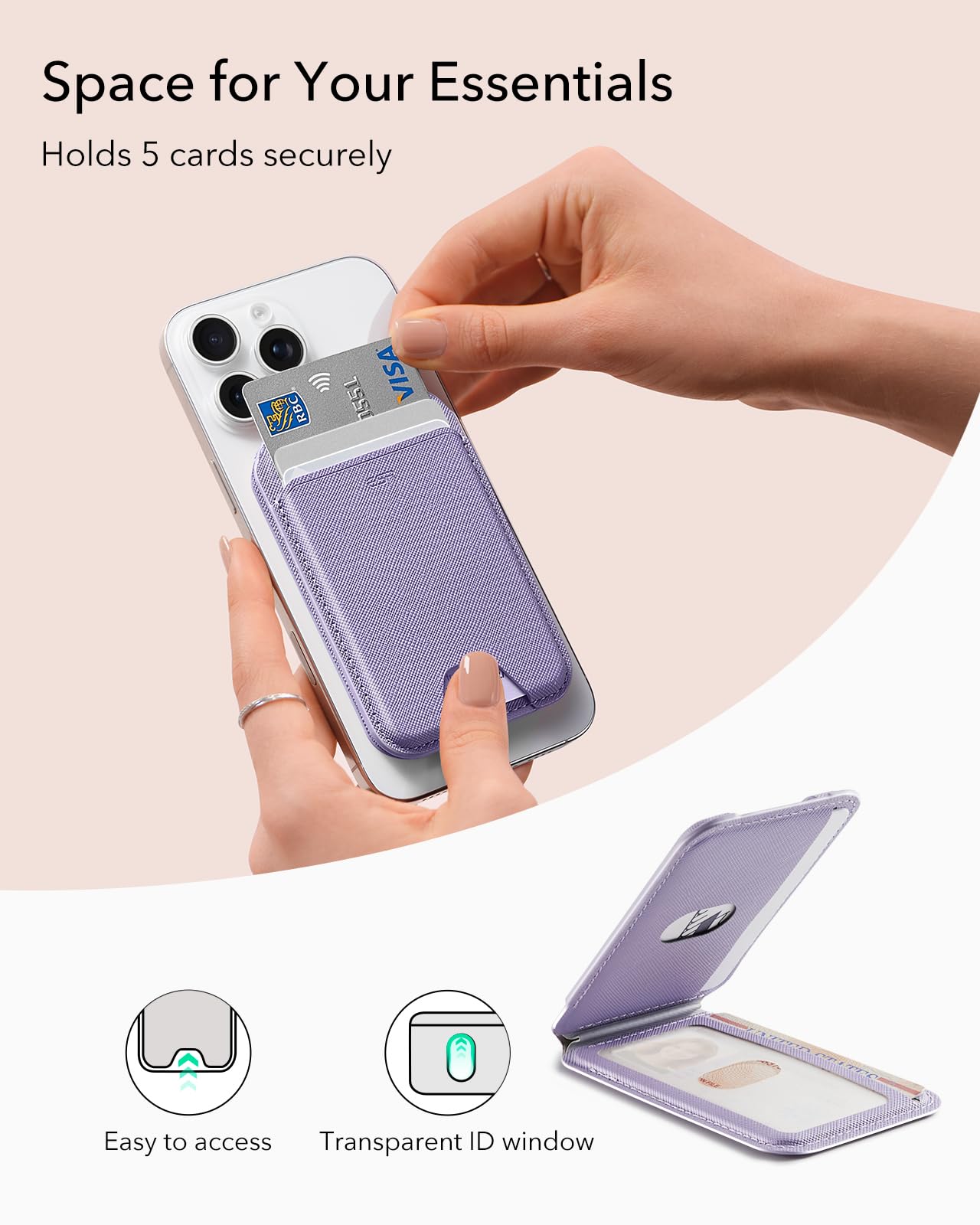 Foto 6 pulgar | Tarjetero Magsafe Wallet Esr Aura 5 Con Soporte Ajustable - Venta Internacional.