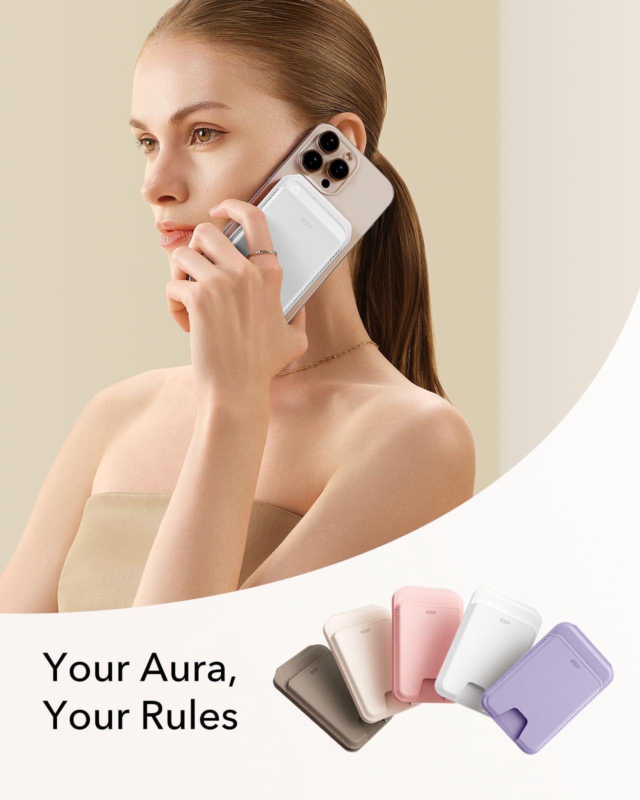 Foto 3 pulgar | Tarjetero Magsafe Wallet Esr Aura 5 Para Iphone 12 A 16, Color Blanco - Venta Internacional.
