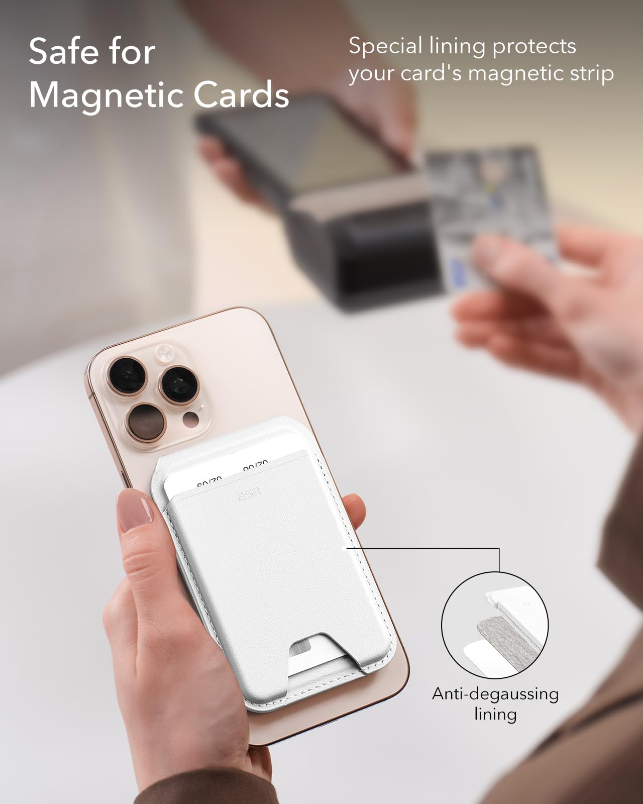 Foto 8 pulgar | Tarjetero Magsafe Wallet Esr Aura 5 Para Iphone 12 A 16, Color Blanco - Venta Internacional.