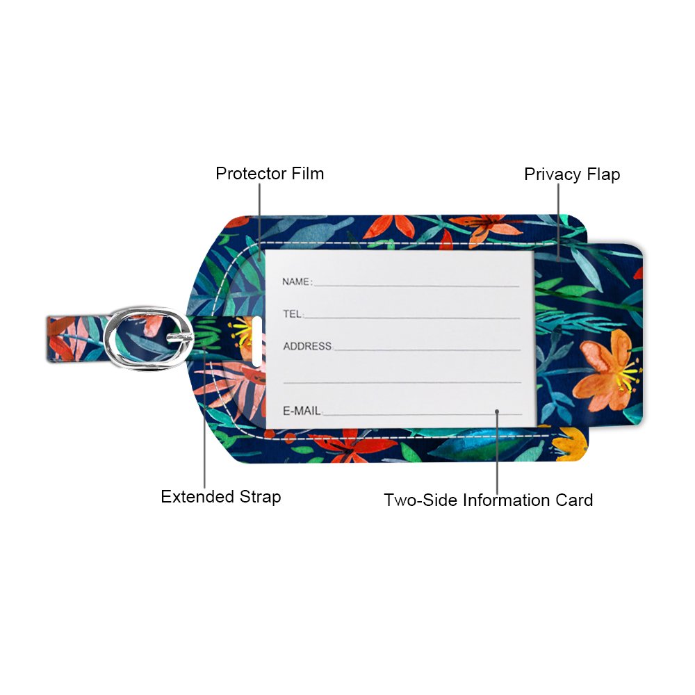 Foto 4 | Etiquetas De Equipaje Fintie Leather Con Nombre E Identificación Con Funda De Privacidad - Venta Internacional.
