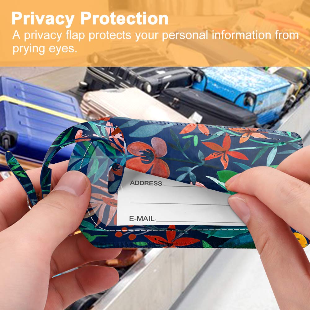 Foto 6 | Etiquetas De Equipaje Fintie Leather Con Nombre E Identificación Con Funda De Privacidad - Venta Internacional.