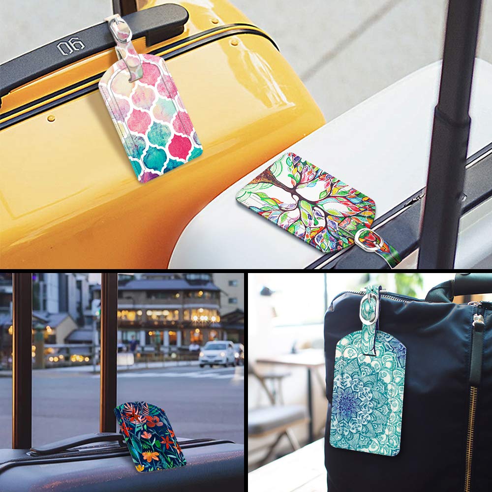 Foto 7 | Etiquetas De Equipaje Fintie Leather Con Nombre E Identificación Con Funda De Privacidad - Venta Internacional.