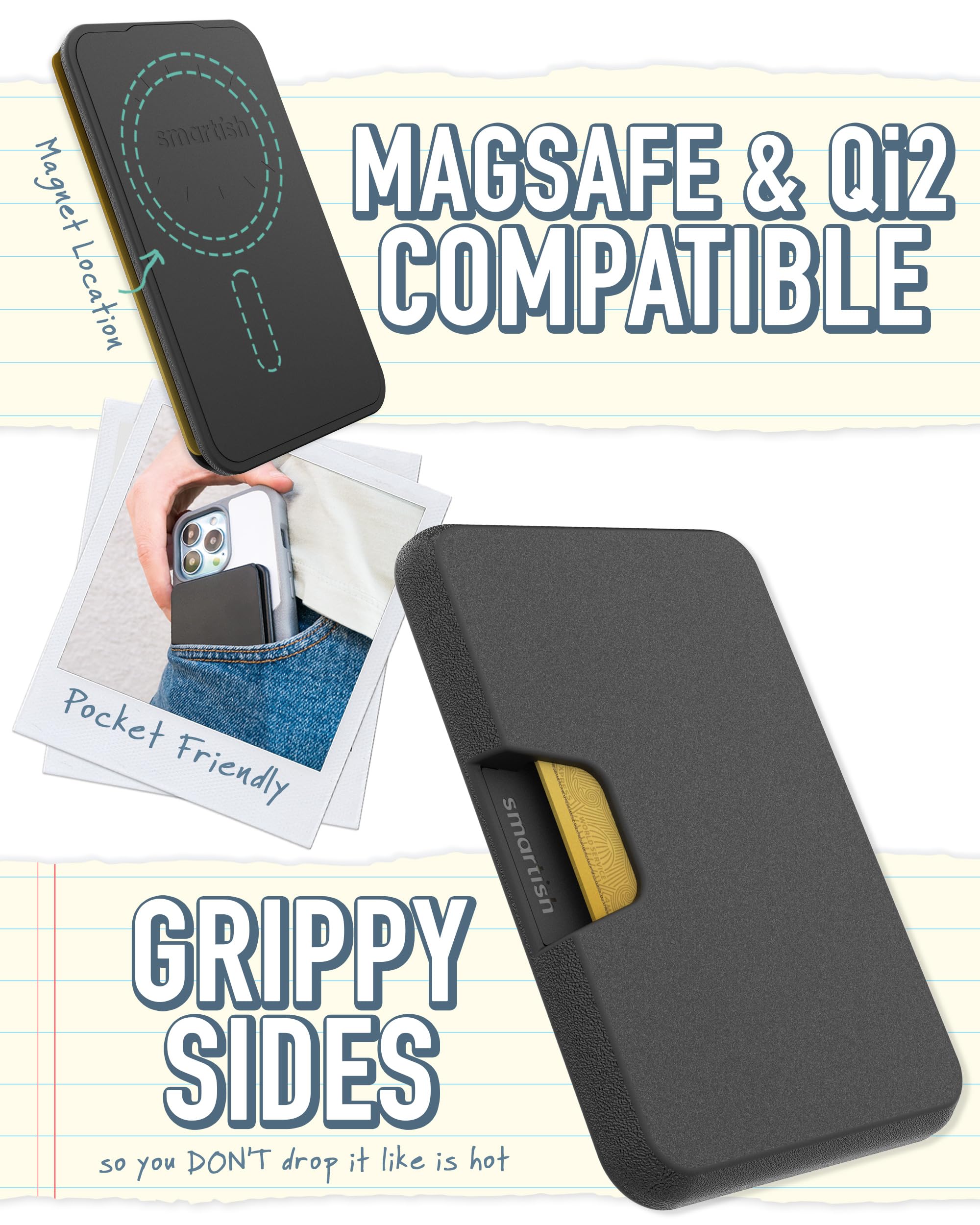 Foto 3 pulgar | Funda Smartish Side Hustle Para Iphones Magsafe, Color Negro - Venta Internacional.