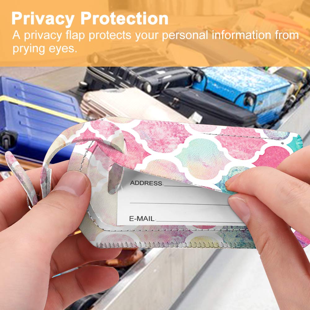 Foto 6 | Etiquetas De Equipaje Fintie Leather Con Nombre E Identificación Con Funda De Privacidad - Venta Internacional.