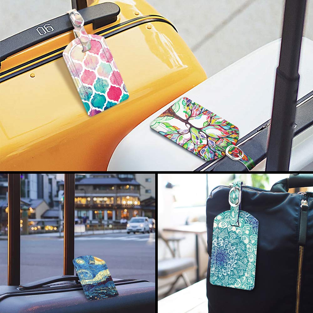 Foto 7 | Etiquetas De Equipaje Fintie Leather Con Nombre E Identificación Con Funda De Privacidad - Venta Internacional.