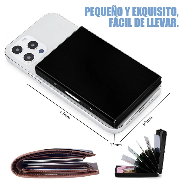 Foto 3 pulgar | Xtellar Pack De 2 Tarjeteros De Acero Inoxidable - Compacto, Seguro Y Elegante