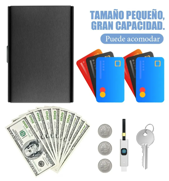Foto 4 pulgar | Xtellar Pack De 2 Tarjeteros De Acero Inoxidable - Compacto, Seguro Y Elegante
