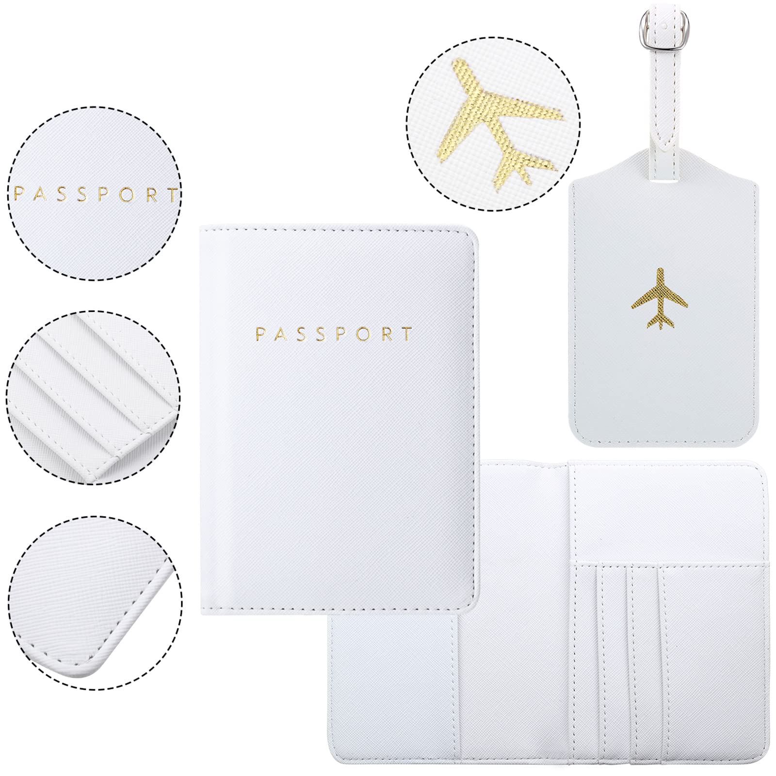 Foto 3 | Juego De Fundas Para Pasaportes Y Etiquetas De Equipaje Weewooday (2 Piezas) - Venta Internacional.