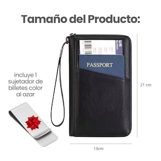 Foto 2 | Cartera Porta Pasaporte Tarjetas Bolsa Viaje Protección Rfid