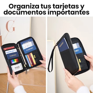 Foto 6 | Cartera Porta Pasaporte Tarjetas Bolsa Viaje Protección Rfid