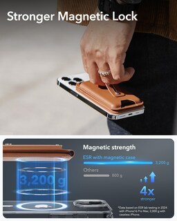 Foto 3 | Cartera Magsafe Esr Magnetic Geo Con Pantalla Completa Find My Brown Para Iphone - Venta Internacional.