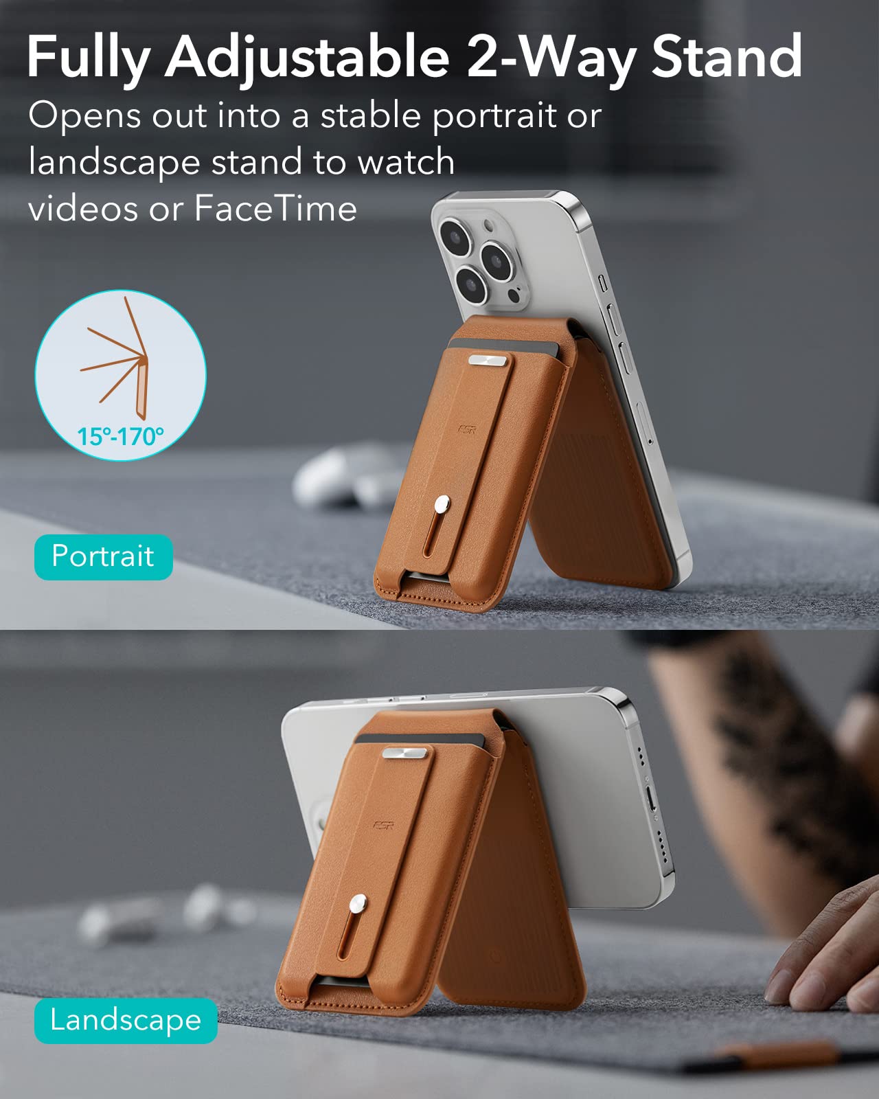 Foto 6 pulgar | Cartera Magsafe Esr Magnetic Geo Con Pantalla Completa Find My Brown Para Iphone - Venta Internacional.