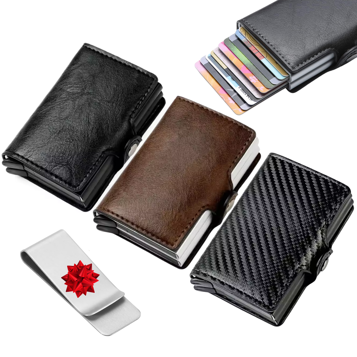 Foto 1 | Cartera Palanca Doble Despliega Tarjeta Con Protección Rfid