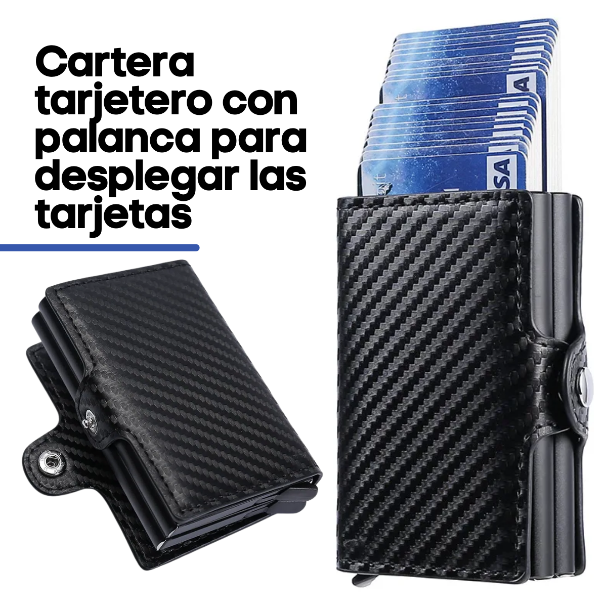 Foto 6 pulgar | Cartera Palanca Doble Despliega Tarjeta Con Protección Rfid