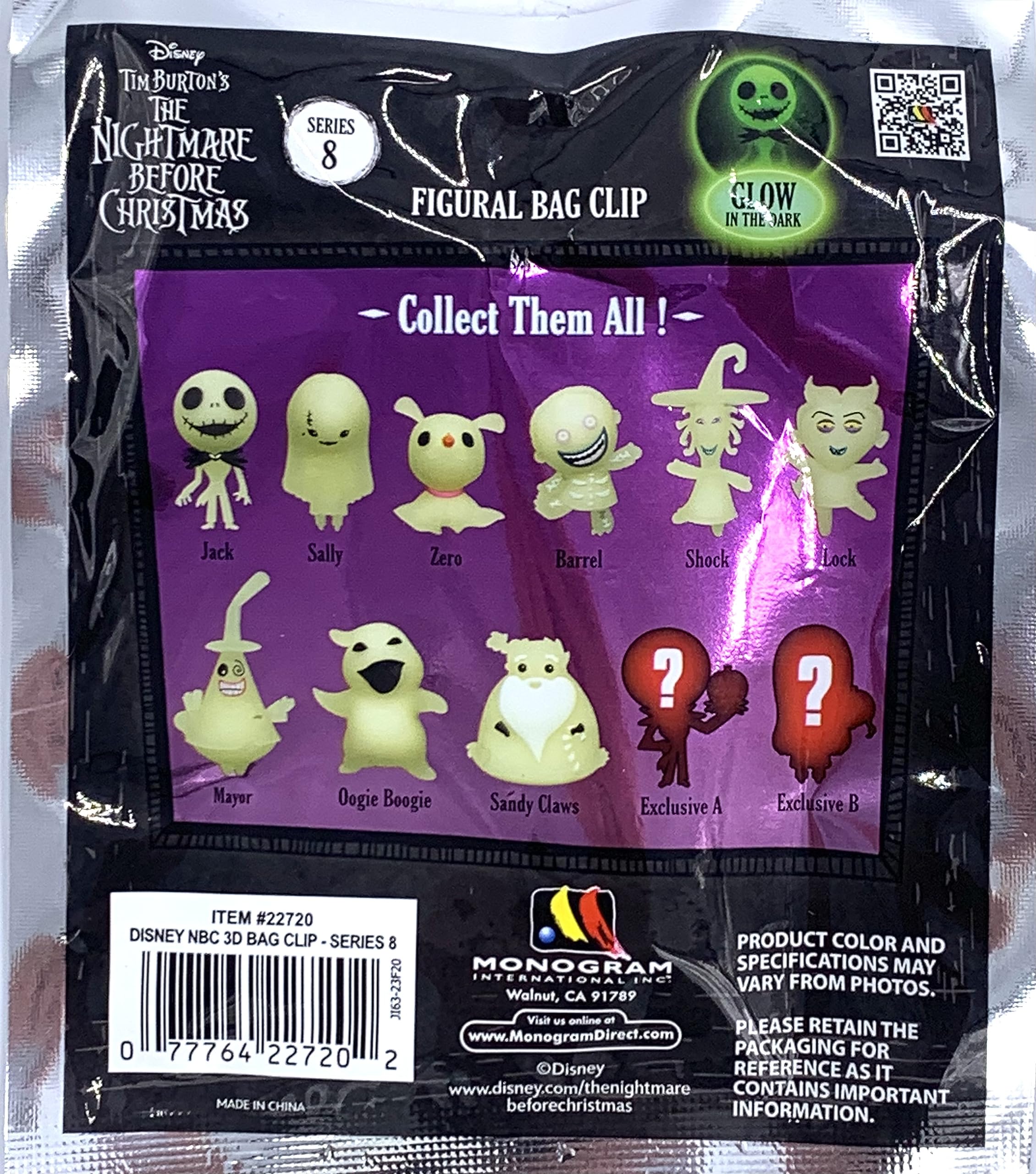 Foto 5 pulgar | Clip de Espuma 3d con Monograma Nightmare Before Christmas Series 8 - Venta Internacional