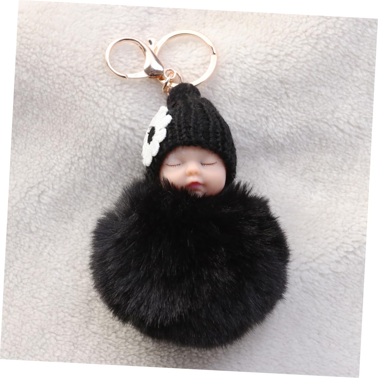 Foto 3 pulgar | Llavero Feltechelectr Muñeca Negra Esponjosa Para Bebé Durmiendo - Venta Internacional.