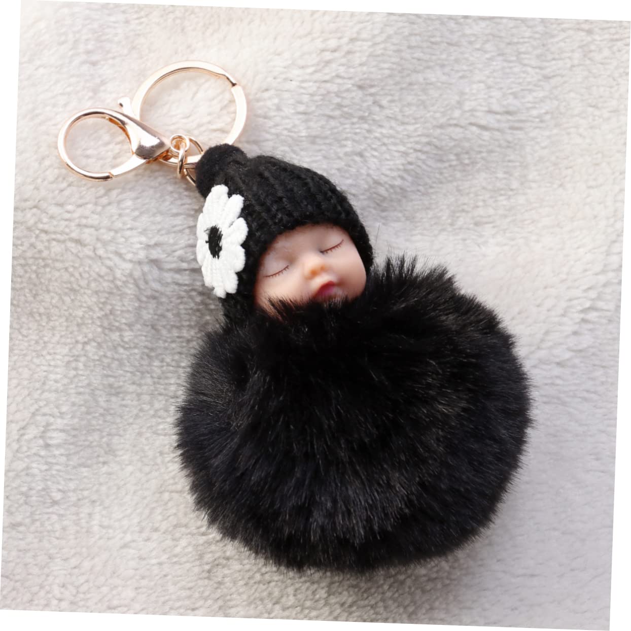 Foto 4 pulgar | Llavero Feltechelectr Muñeca Negra Esponjosa Para Bebé Durmiendo - Venta Internacional.
