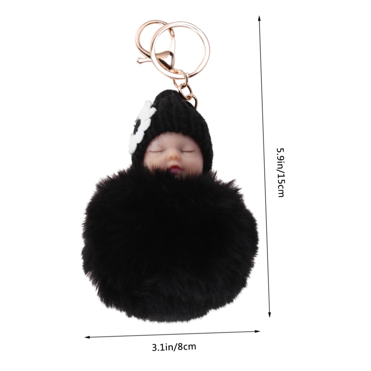 Foto 4 | Llavero Feltechelectr Muñeca Negra Esponjosa Para Bebé Durmiendo - Venta Internacional.