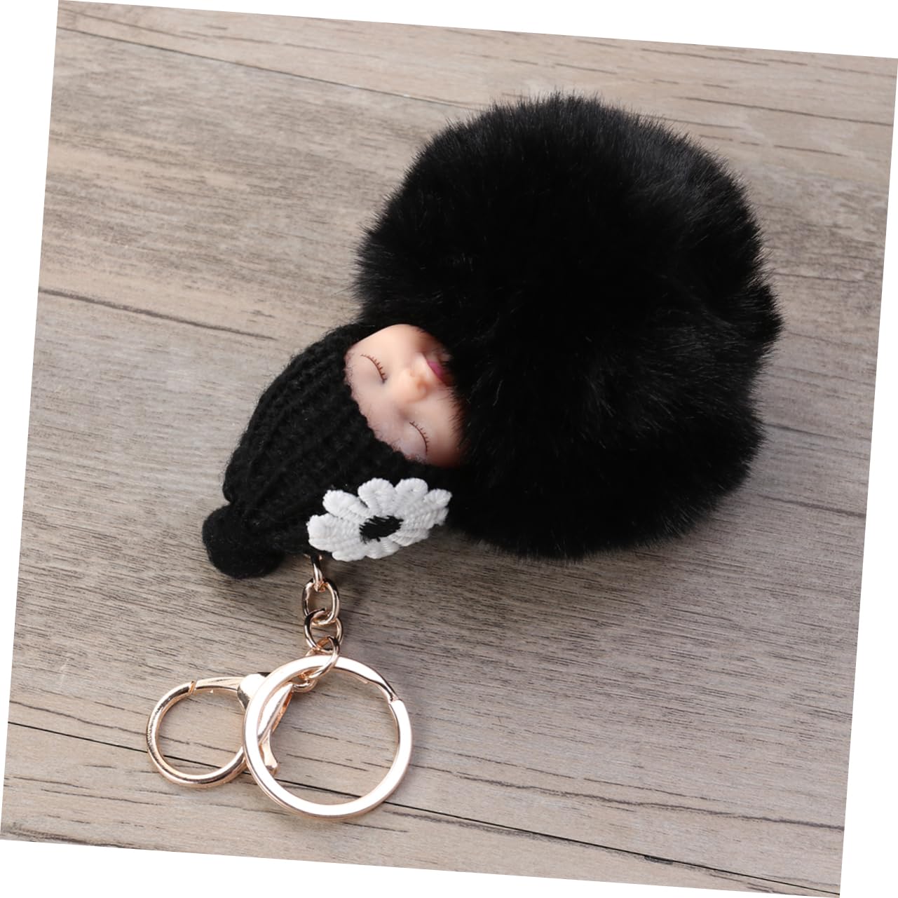 Foto 5 | Llavero Feltechelectr Muñeca Negra Esponjosa Para Bebé Durmiendo - Venta Internacional.
