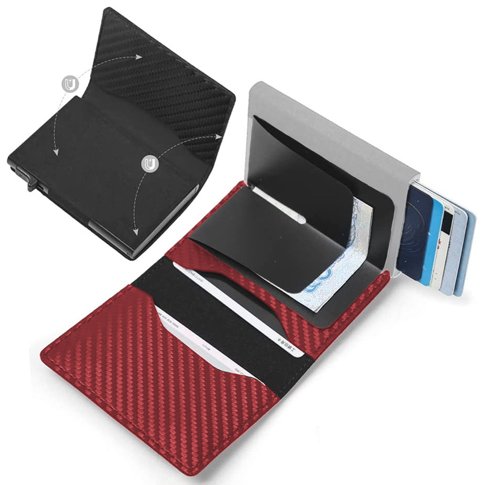 Foto 3 pulgar | Cartera con Tarjetero de Aluminio Protección Rfid color Rojo para Hombre