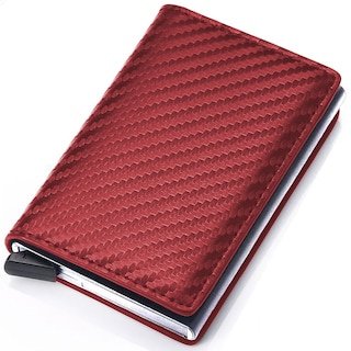 Foto 5 | Cartera con Tarjetero de Aluminio Protección Rfid color Rojo para Hombre
