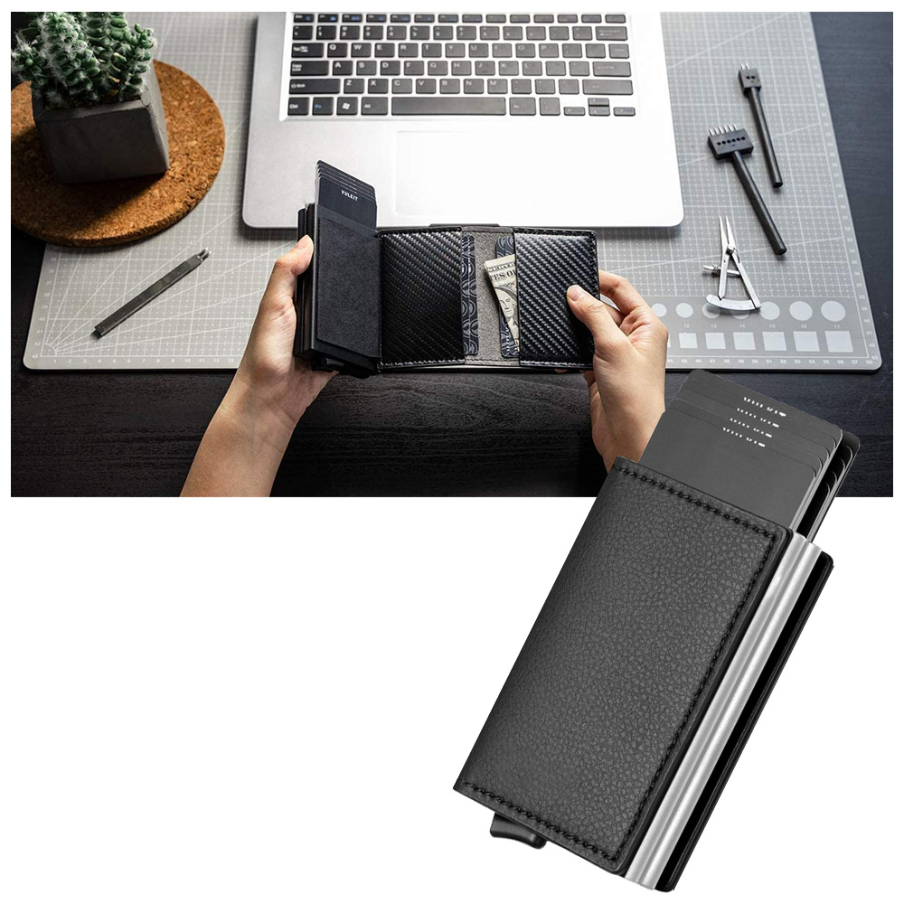 Foto 4 | Cartera con Tarjetero de Aluminio Protección Rfid Shendy Vendy color Negro para Hombre