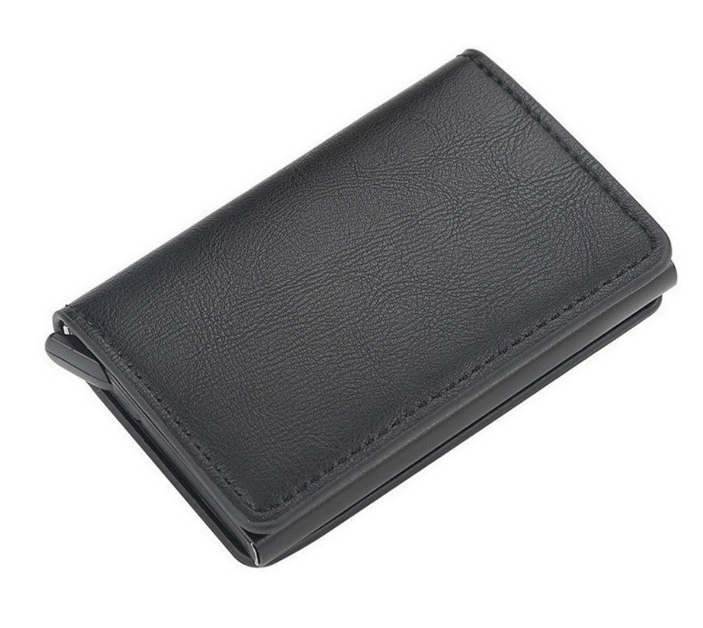 Foto 2 pulgar | Cartera Tarjetero Minimalista Funbu con Protección Negra para Hombre