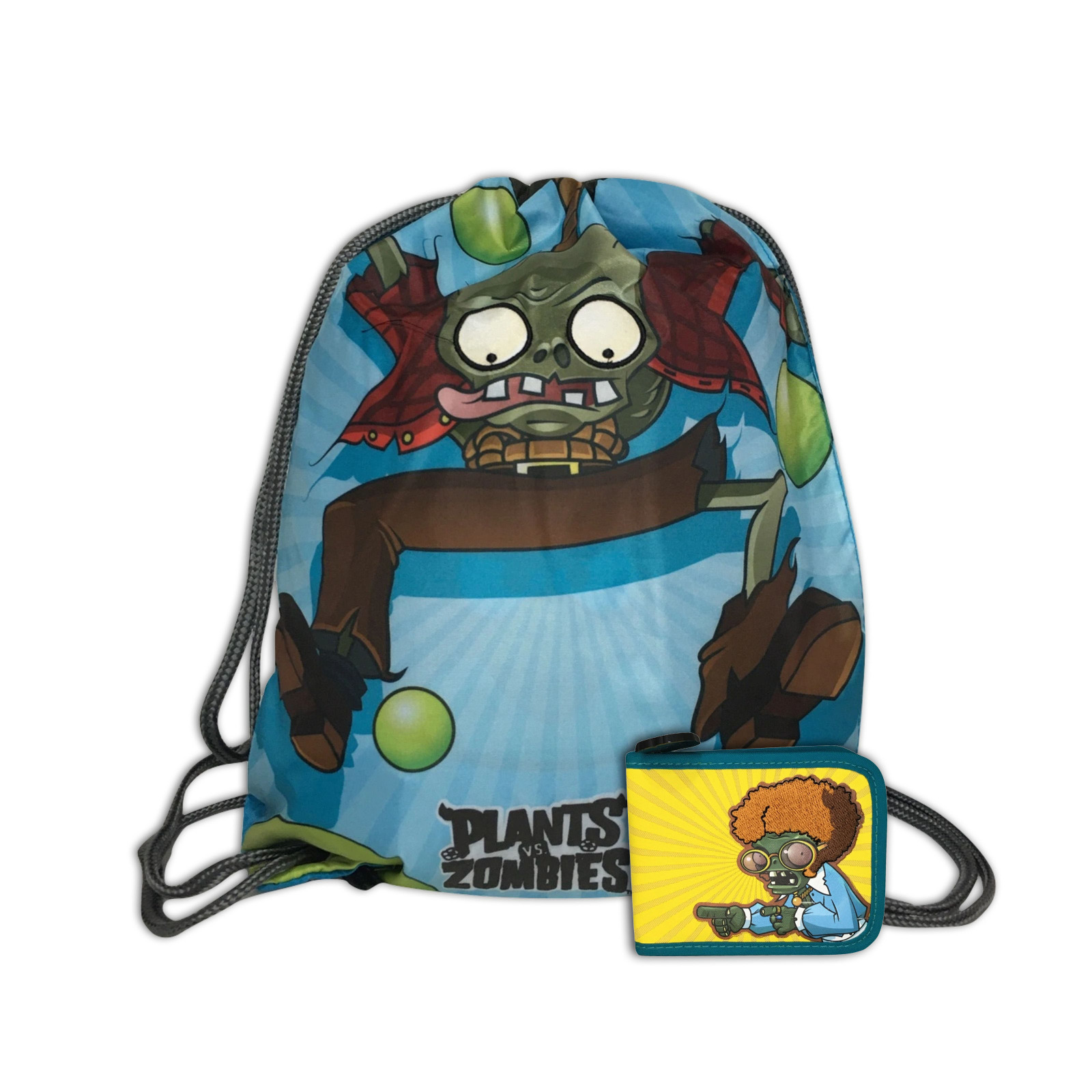 Foto 2 pulgar | Kit Plantas Vs Zombies Infantil Cartera Y Morral Color Amarillo-azul