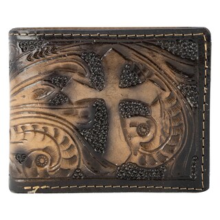 Foto 1 | Cartera Para Caballero Negro Piel Cincelada Cruz Piel Nicolás Nueva Imagen